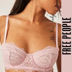 NWT Free People Lace Balconette Bra Light Pink